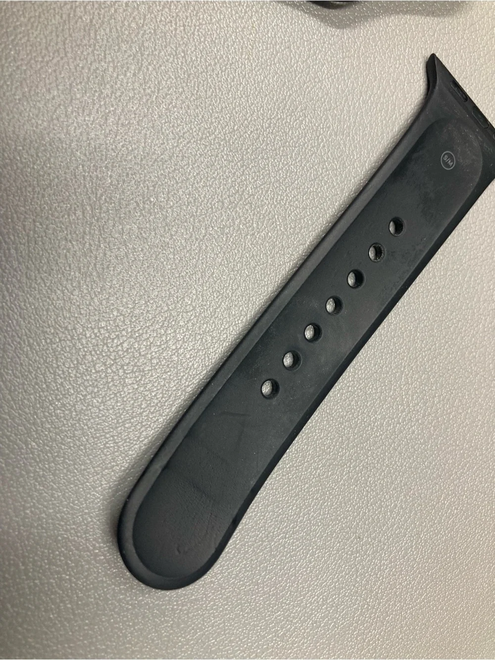 Apple Watch series 1 38mm s/m adjustable band black aluminum case Ion-X glass